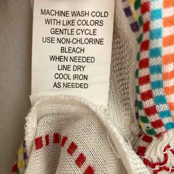 Blue Island Beach Cover Up Size: S Smocked Waist. Open Back with Tie - Picture 11 of 11